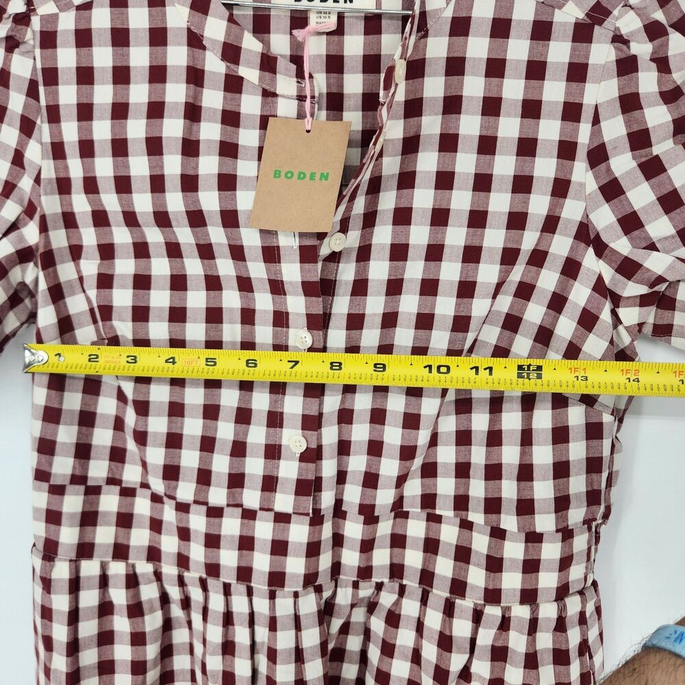 Boden Size 10R Gingham Red Ivy Cotton Midi Dress NWT $199 - Picture 8 of 11